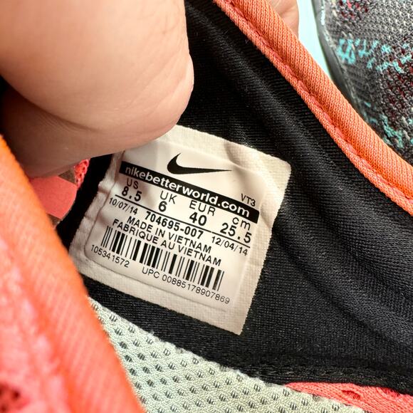 Nike Womens Free 5.0 TR Fir 5 Black/Orange/Teal Running Shoe Size 8.5 - Picture 6 of 6